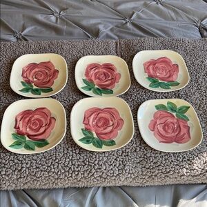 Lot of 6 Vintage Red Wing Pottery Lexington Pattern 6” Dessert Plate